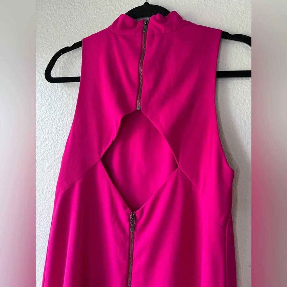 Alice + Olivia Trina Tunic Bow Back Silk Hot Pink Dress Size S. - Picture 5 of 8